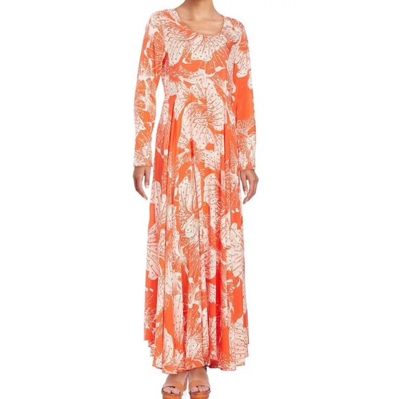 Free People Dresses & Skirts - Free People Orange Floral Dress